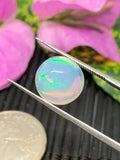 Ethiopian Opal Cabochon 11 mm Size Code #ET28 - Weight 5 cts  AAA Quality Opal Cabochon - Natural Ethiopian Opal Cabs- Video Available