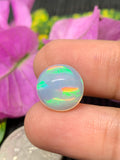 Ethiopian Opal Cabochon 12.50 mm Size Code #ET32 - Weight 5.5 cts  AAA Quality Opal Cabochon - Natural Ethiopian Opal Cabs- Video Available