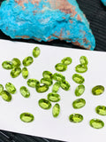 Peridot oval 7X9 mm cut stone - Pack of 4 pcs - Natural Peridot Faceted oval - Peridot loose Stones