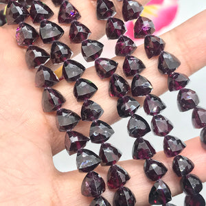 Garnet faceted Pyramid  6 MM  , Length 8 Inch , Natural Indian Red garnet , garnet briolette shape , Garnet Fancy shape