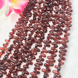 Garnet Brown 3X7 MM faceted Drop , Length 10 Inch , Natural Brown garnet , garnet briolette shape . Mozambique Garnet