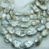 Pearl Baroque Flat Shape- AAA Quality - Length 40 cm- Size 23X30 MM ,Natural Freshwater Pearl Baroque Beads ,# GPE-kg