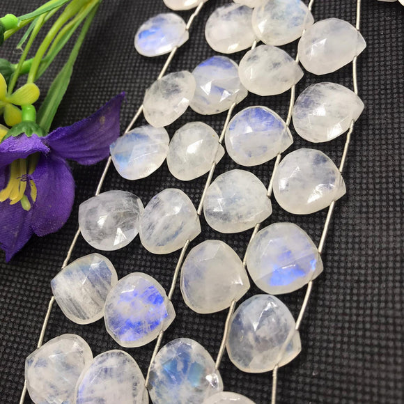 Moonstone 18 MM  Faceted Heart Shape briolette , Good quality and transparent stones , Mine in India.