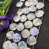 Moonstone 16 MM  Faceted Heart Shape briolette , Good quality and transparent stones , Mine in India,