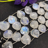 Moonstone 18 MM  Faceted Heart Shape briolette , Good quality and transparent stones , Mine in India.