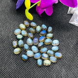 Labradorite Oval 7x9 MM Cabs. Natural Blue Fire Cabs , Gemstone cabs pack of 6 pc , Gemstone cabs