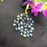 Labradorite Oval 6X8 MM  Cabs. Natural Blue Fire Cabs , Gemstone cabs pack of 8 pc , Gemstone cabs