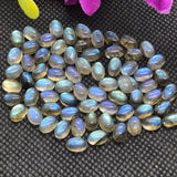 Labradorite Oval 4X6 MM  Cabs. Natural Blue Fire Cabs , Gemstone cabs pack of 6 pc , Gemstone cabs