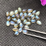 Labradorite Pear 4X6 MM  Cabs. Natural Blue Fire Cabs , Gemstone cabs pack of 8 pc , Gemstone cabs