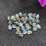 Labradorite Pear 4X6 MM  Cabs. Natural Blue Fire Cabs , Gemstone cabs pack of 8 pc , Gemstone cabs