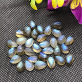 Labradorite Pear 7X10MM Cabs. Natural Blue Fire Cabs , Gemstone cabs pack of 8 pc , Gemstone cabs
