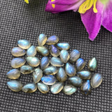 Labradorite Pear 7X10MM Cabs. Natural Blue Fire Cabs , Gemstone cabs pack of 8 pc , Gemstone cabs