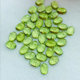 Peridot 4X6MM Oval Cabochons, Good Quality , Pack of 8 Pcs , Loose cabs. green Peridot gemstone. Peridot oval cabs