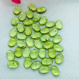 Peridot 4X6MM Oval Cabochons, Good Quality , Pack of 8 Pcs , Loose cabs. green Peridot gemstone. Peridot oval cabs