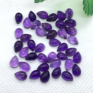 Amethyst 4X6 MM Cabs , Pack of 8 Pieces , AAA Quality Cabochons , African Amethyst cabochon , Loose stone . purple Amethyst Pear cabs