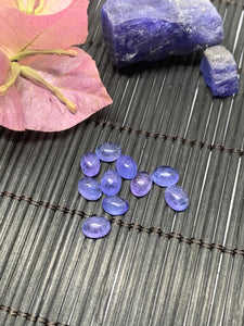 Pack of 10 Pcs Tanzanite Cabochon 6x8 mm Calibrated Size Code #T52 Weight 15 carat -Good Quality Natural Tanzanite Cabs