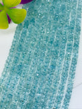 Aquamarine 3.5 MM  faceted Roundel AAAA grade, size , Length 13" Machine cut faceted , Brazilian Aquamarine , Blue  Aquamarine faceted