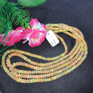 Ethiopian Opal Roundel Beads 4-6MM size, 16 Inch Strand, AAA Quality,- Ethiopian opal Roundel , code #5