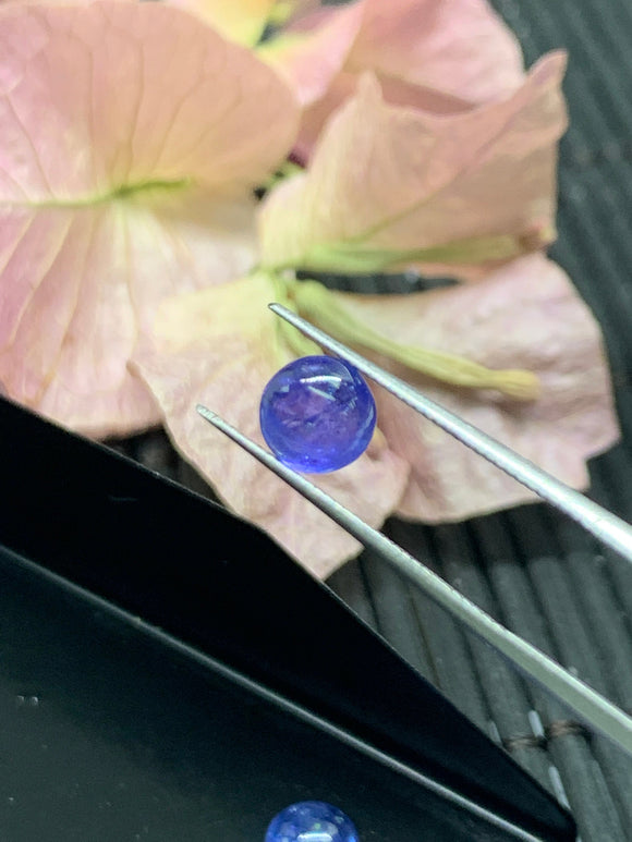 6mm Tanzanite Cabochon Round Calibrated Size Code #T132 -4A Quality Natural Tanzanite Cabs- Dark Blue Color Tanzanites