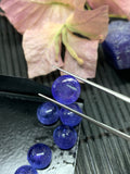9mm Tanzanite Cabochon Round Calibrated Size Code #T140 -4A Quality Natural Tanzanite Cabs- Medium Purple Color Tanzanites (1 Piece))