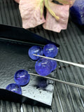 9mm Tanzanite Cabochon Round Calibrated Size Code #T140 -4A Quality Natural Tanzanite Cabs- Medium Purple Color Tanzanites (1 Piece))