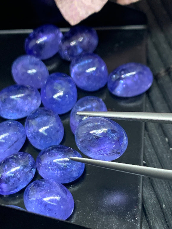 7x9 mm Tanzanite Cabochon Oval Calibrated Size Code #T155 -AAA Quality Natural Tanzanite Cabs- Tanzanite Loose Stones