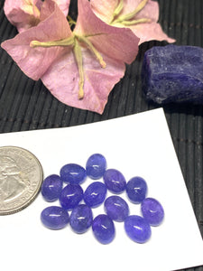 Tanzanite Cabochon Oval 7x9 mm Calibrated Size Code #T76 -AAA Quality Natural Tanzanite Cabs- Tanzanite Dark Purple Color