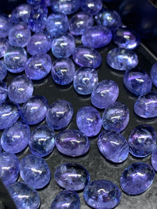 6x8 mm Tanzanite Cabochon Oval Calibrated Size Code #T201 -4A Super Quality Natural Tanzanite Cabs-Light Purple Color Tanzanites