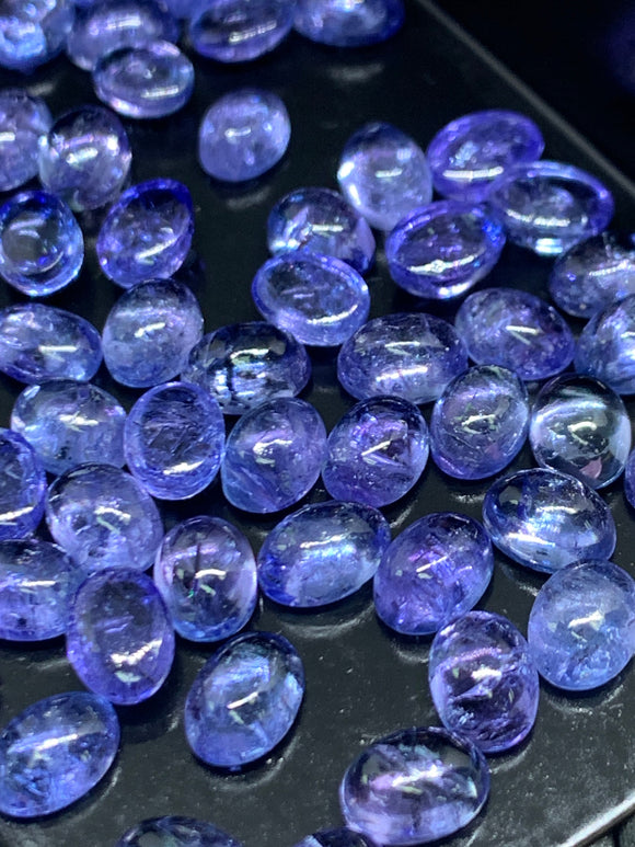 5x7 mm Tanzanite Cabochon Oval Calibrated Size Code #T202 -4A Super Quality Natural Tanzanite Cabochon