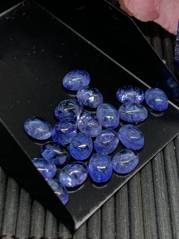 5x7 mm Tanzanite Cabochon Oval Calibrated Size Code #T203 -4A Super Quality Natural Tanzanite Cabochon