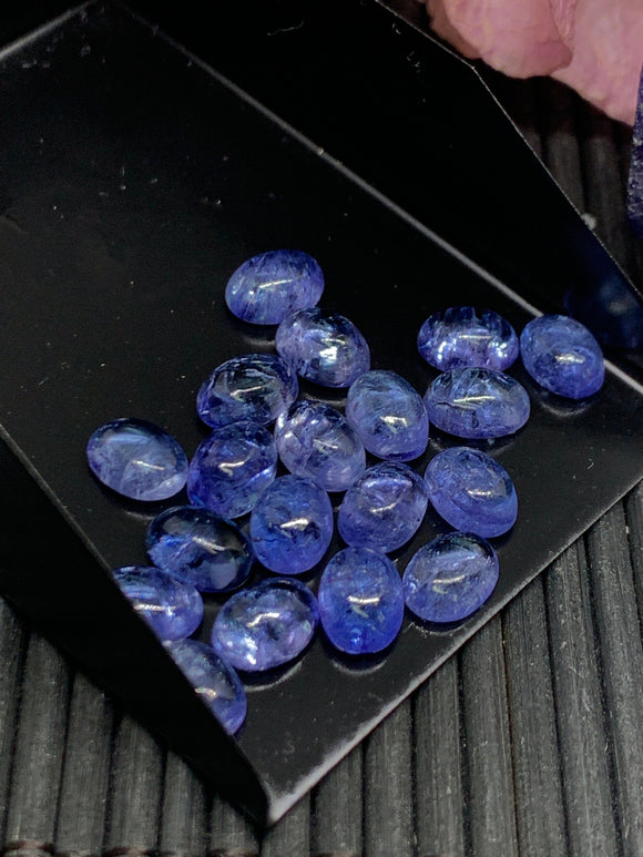 5x7 mm Tanzanite Cabochon Oval Calibrated Size Code #T203 -4A Super Quality Natural Tanzanite Cabochon