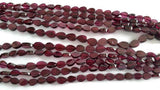 Garnet Flat Pear 5x7 mm beads , Straight Drill in 14 Inch Length