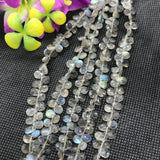 Labradorite 5x7mm Faceted Pear Briolettes, Pear shape ,Natural Blue Flash Labradorite , Top Quality -Labradorite Briolletes , Length 8 Inch