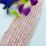 Peruvian Pink Opal Faceted Rondelles 4.5-5MM mm size, Super Quality , Natural Peruvian Opal beads