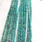 Turquoise 4MM Faceted Roundel shape . Top Quality genuine Turquoise beads, Length 16" , Natural American Turquoise