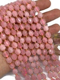 Rose Quartz Faceted Barrel Beads  7x8 mm size 39 cm Strand AAA Quality - Natural Rose Quartz Faceted Nugget Beads