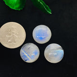 14MM MOONSTONE ROUND CABOCHON , Pack of 1 pcs. Blue Fire Moonstone cabs  . Moonstone Loose Cabs, Origin India .