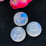 15MM MOONSTONE ROUND CABOCHON , Pack of 1 pcs. Blue Fire Moonstone cabs . Moonstone Loose Cabs, Origin India .