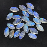 Moonstone 5X10 MM ,Rainbow Moonstone Marquise Cabs , Pack of 8 Pcs. Good Quality Moonstone , Origin India , Moonstone marquise shape