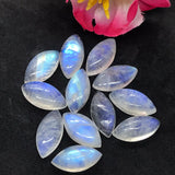 Moonstone 9X18 MM ,Rainbow Moonstone Marquise Cabs , Pack of 2 Pcs. Good Quality Moonstone , Origin India , Moonstone marquise shape