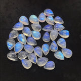 Moonstone 8X12 MM Rainbow Moonstone Pear Cabs, Pack of 5 Pc. Good Quality Cabochons , origin India . AAA Good Quality cabs.