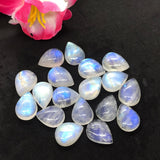 Moonstone 10X14MM Rainbow Moonstone Pear Cabs, Pack of 4 Pc. Good Quality Cabochons , origin India . AAA Good Quality cabs.