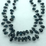 Kyanite faceted small drop Shape - Length 8 Inches , size 5X9MM , Natural green Kyanite .