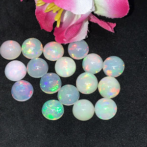 8MM Ethiopian Opal Round Pack 2 Pcs- AAA Quality Opal Cabochon - Ethiopian Opal Round Cabochon