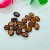 Hessonite Garnet  13X9 MM faceted cabs,  Good quality Cabochons , Brown garnet faceted cabs , , Mozambique mine , Pack of 2 pc.