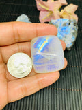 Moonstone Cabochon 35X21 mm Big Size Code S61 Weight 22.65 gm AAA Quality - Natural Rainbow Moonstone Cabochon Origin India