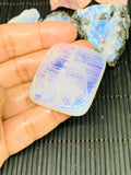 Moonstone Cabochon 41x25 mm Big Size Code S77 Weight 23.30 gm AAA Quality - Natural Rainbow Moonstone Cabochon Origin India