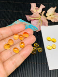 4 Pcs Citrine Cabochon 7x9 mm size - AA Quality Dark Color Citrine Oval Cabochons - Natural Citrine Cabs- Pack of 4 Pcs