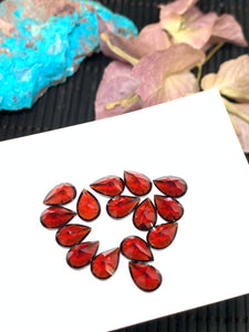 Garnet Faceted Pear stone 7X9 mm size - Code #G2 - Garnet Cut Stone -Natural Garnet Loose Stone - AAA Quality Stones- Pack of 5 Pieces