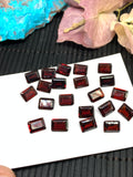 Garnet Faceted Rectangle 6x8 mm size - Code #G3 -Garnet Cut Stone -Natural Garnet Loose Stone - AAA Quality Stones- Pack of 4 Pieces